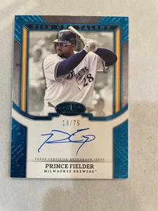 2024 Topps Tier One Talent Blue Auto Prince Fielder Milwaukee Brewers /75 - Picture 1 of 2