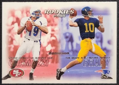 TOM BRADY / GIO CARMAZZI 2000 FLEER DOMINION PAREJAS DE NOVATOS NOVATO RC PATRIOTS HOF Foto 1 de 4
