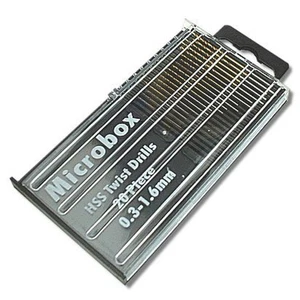 MICROCAJA DE BROCAS HSS DE PRECISIÓN DE 20 PIEZAS DE 0,3 MM A 1,6 MM - Imagen 1 de 3