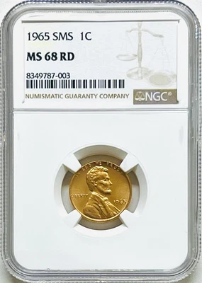 1965 SMS 1C LINCOLN MEMORIAL CENT NGC MS68 RD TOP-POP *NONE GRADED HIGHER - Image 1 of 4