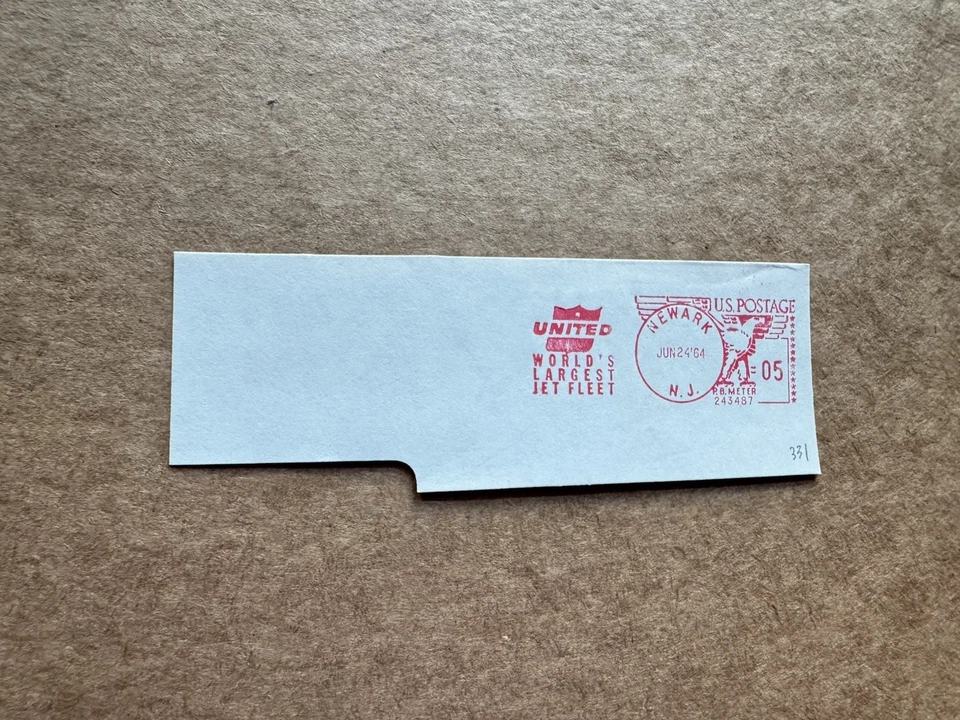 Medidor de línea aérea de EE. UU. pieza cortada (331) + 1964 UA = flota de aviones más grande del mundo + PB243487 Foto 1 de 1