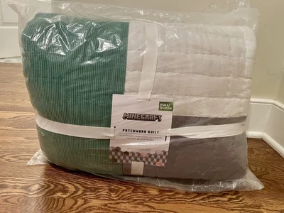 Pottery Barn Kids Minecraft Patchwork Quilt Comforter Fill/queen Green New - Image 1 of 2