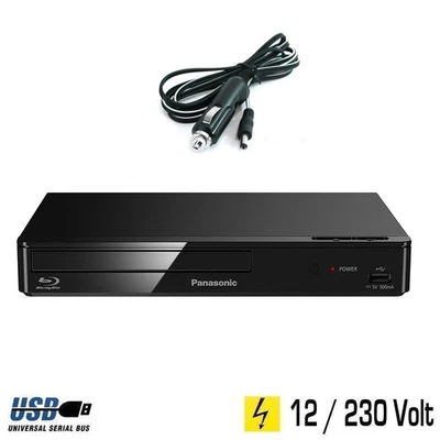 Panasonic Blu-ray Player schwarz mit HDMI, USB, 12 Volt &230 Volt für Wohnmobil - Bild 1 von 3