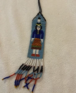 Beautiful Antique Native American  Indian Beaded Watch Fob Estate Find NR - Picture 1 of 12