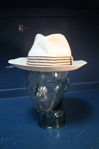 Vintage Christys' London Havanna Baumwolle Fedora knautschbar Hut klein 6 7/8 56 Revival - Bild 1 von 16
