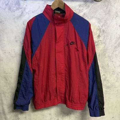Vintage 90s Nike Windbreaker Jacket Mens Small 23x25 Red Full Zip - Image 1 of 4