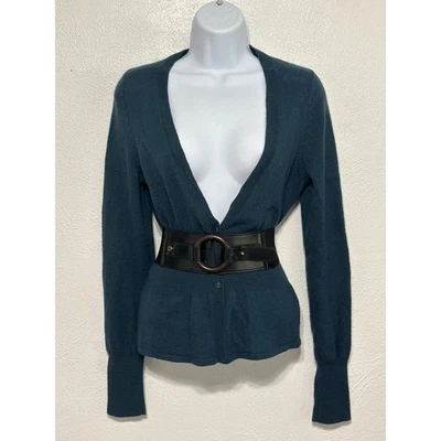 Suéter túnica de lana de cachemir The Limited años 90 Y2K de colección M Dk verde azulado City Street Preppy Foto 1 de 4