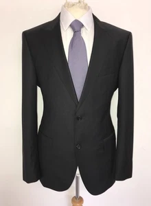 HUGO BOSS - Mens BLACK WOOL Weave SUIT - 40 Reg - W34 L30 - GORGEOUS - Picture 1 of 11