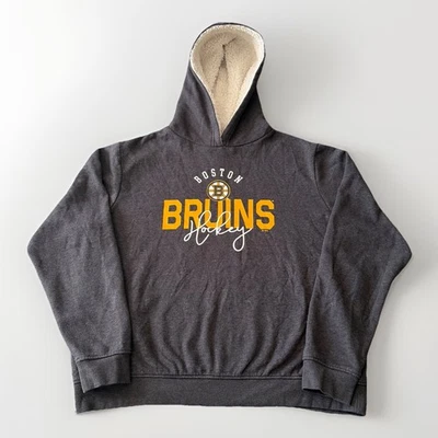 Boston Bruins NHL Hoodie Womens Large Fleece Sweatshirt Spell Out W/Lined Hood - Image 1 of 4