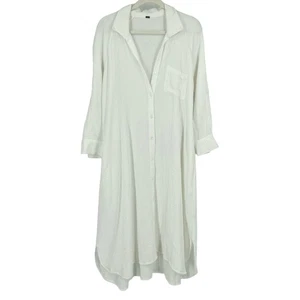 Vestido Camisa Young Fabulous & Broke Noosa Algodón Gasa Pequeño Blanco Nuevo sin Etiquetas - Imagen 1 de 10