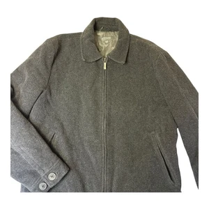 Kenneth Cole Reaction Charcoal Wool Blend Zip Front Bomber Jacket Men Large - Picture 1 of 7