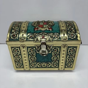 Rare Vintage 1960's Harry Vincent Chest Medieval Toffee tin storage box England - Picture 1 of 15