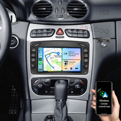 7" Carplay Upgrade 2+64GB Radio for Mercedes Benz C-W203 CLK W209 Car Stereo GPS Foto 1 de 4