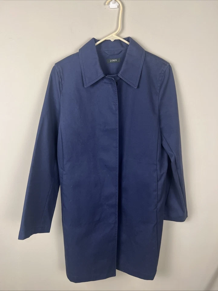 Gabardina J Crew Abrigo de Lluvia Vintage Azul Marino Pequeño Dinero Antiguo Limpio Preppy Clásico Foto 1 de 4