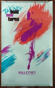 1986 Vintage Columbus Ohio Ballet Metropolitan Art BalletMet Poster Ad 17x28 - Picture 1 of 2
