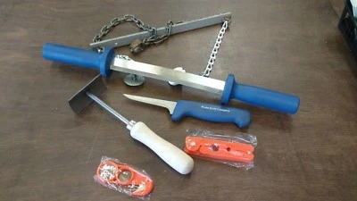 6-teiliges ECONOMY FELLHANDHABUNGS-ENTHÄUTUNGSSET PELTING FLEISCH **GRATIS MESSERSCHÄRFER** - Bild 1 von 2