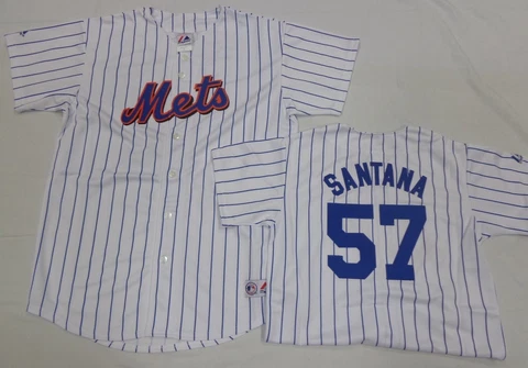 New York Mets Johan Santana Baseball Jersey Youth Stripe Cover