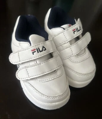 Toddler Boys  Sneakers Shoes 2 strap Casual - White - Size 4 -Fila - Image 1 of 4