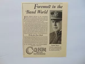 1932 CONN BAND INSTRUMENTS SOUSA dice che questi strumenti migliorano la stampa musicale pubblicità - Foto 1 di 1