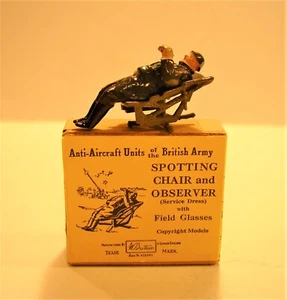 Superb & Rare W. Britains 1939 No. 1731 Spotting Chair & Observer Boxed Mint - Picture 1 of 11