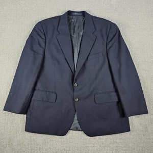 NAVY BLUE CHAPS RALPH LAUREN 100% WOOL BUTTON BLAZER SUIT JACKET 47 - Picture 1 of 10