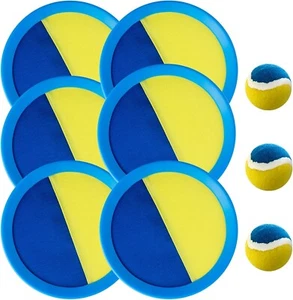 Toss and Catch Ball Set with 6 Paddles 3 Balls, Outdoor Games for Kids - Picture 1 of 6