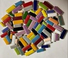 100 Tiles - Rectangles - Ceramic Mosaic Tile Pieces - Mixed Colors - Mixed Sizes