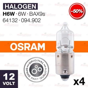 4x OSRAM Side Reverse Number Plate Bayonet Light Bulbs Lamp 3200K H6W 12V BAX9s - Bild 1 von 9