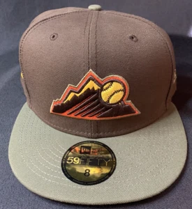 Gorra Gorra Sombrero Colorado Rockies New Era 59FIFTY Marrón Verde 25 Aniversario Talla 8 Nuevo - Imagen 1 de 9