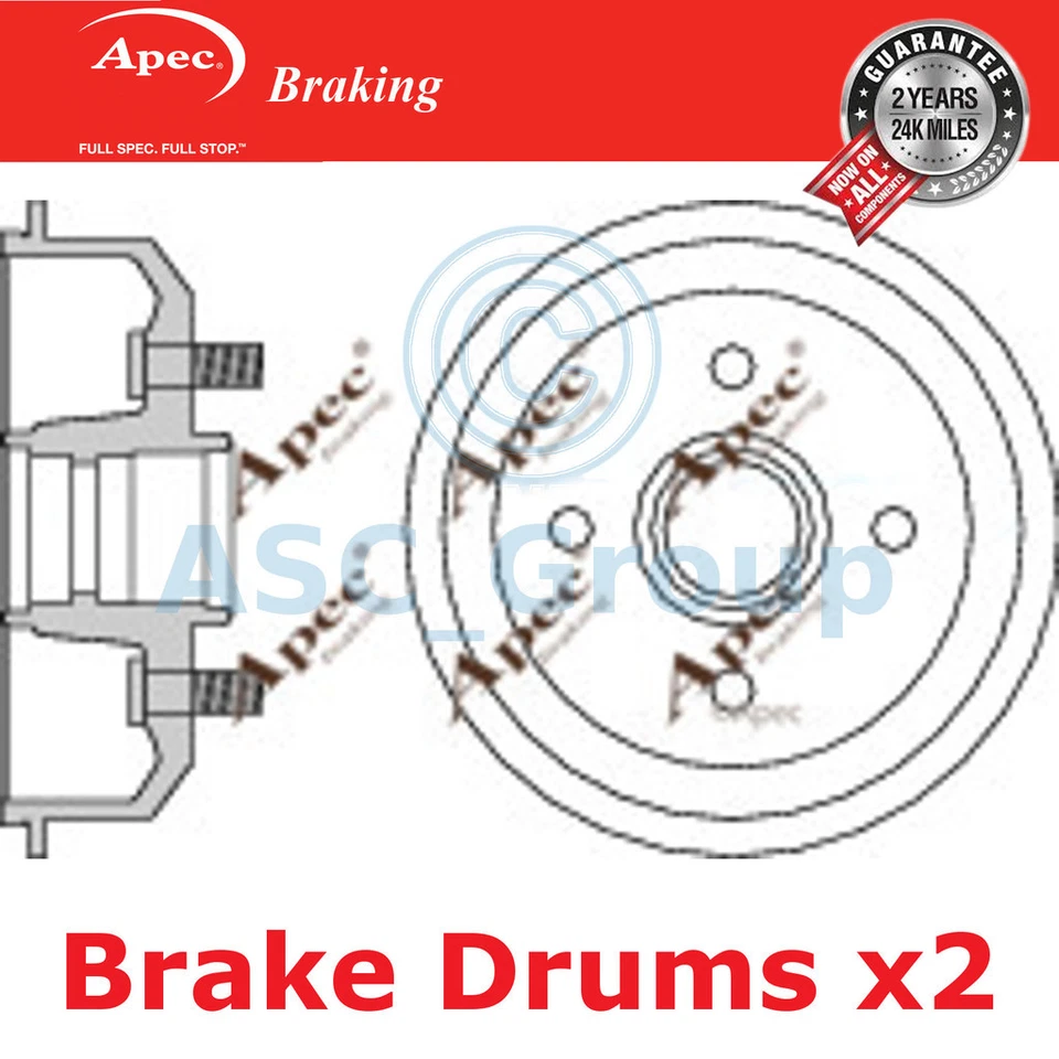 2x Apec 181mm (Interne) 4 Clou Rechange Arrière Frein à Main Frein De DRM9123 - Photo 1/1