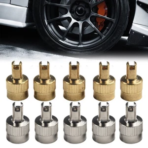 5/8 Stck. Auto Fahrrad Kupfer Staub Ventilkappen Schlüssel Kern Entfernung Werkzeug Reifen Rad - Bild 1 von 12