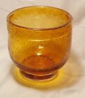 Amber Glass Candle Holder Bubble Design 5"