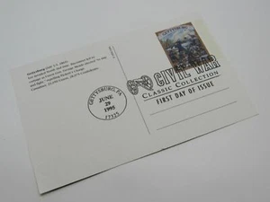 USPS Scott UX219 20c Gettysburg First Day of Issue Postal Card - Picture 1 of 4