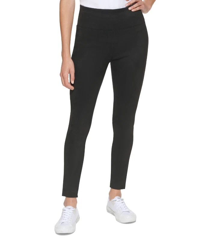 Calvin Klein Stretch Fitted Faux Suede Straight Leg Pants Black Size XS 4013 - Image 1 of 1