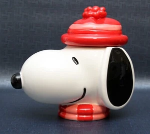 Enesco ~ Peanuts Ceramics Snoopy Face Sculpted Cookie Jar ~ 10" ~ New! - Picture 1 of 5