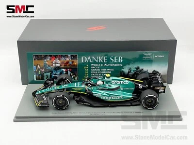 Aston Martin F1 AMR22 #5 Sebastian Vettel Abu Dhabi GP 2022 Last Race 1:18 Spark - Image 1 of 4