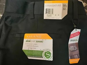 Pantalones para hombre SAVANE 50 X 32 calce recto, color negro - Imagen 1 de 5