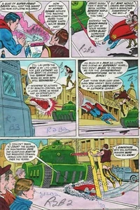SUPERMAN 374 HANDKOLORIERTE COMIC PRODUKTIONSKUNST ADRIENNE ROY CURT SCHWAN PG 7 - Bild 1 von 3