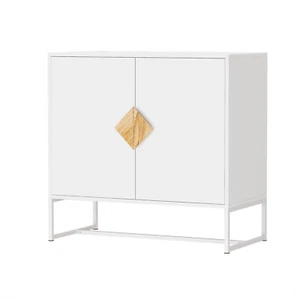 Sideboard Buffet Storage Cabinet 2 Doors Kitchen Farmhouse Coffee Bar Cabinet - Picture 1 of 9