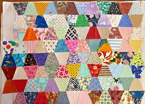 Large lot of 100 Tumblers--Assorted prints and colors cotton fabric pieces!! - Picture 1 of 2