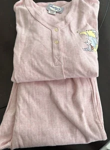 Vintage Disney Pooh Womens Embroidered 2 Pc Pajama Set Sz S Pink NWT - Picture 1 of 3