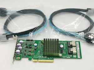 SuperMicro 9207-8I PCI-E 3.0 8 Ports IT Mode PCIe 6Gb/s + 2* SFF8087 SATA Cable - Picture 1 of 8