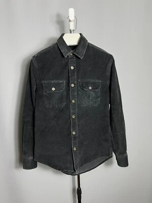 Diesel Velvet Mens Shirt Dress Button Black Viscose Slim LARGE - Image 1 of 4