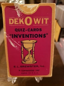 Tarjetas de cuestionario de invenciones Dek-O-Wit ©1957. Juego original completo. Extremadamente raro. - Imagen 1 de 4