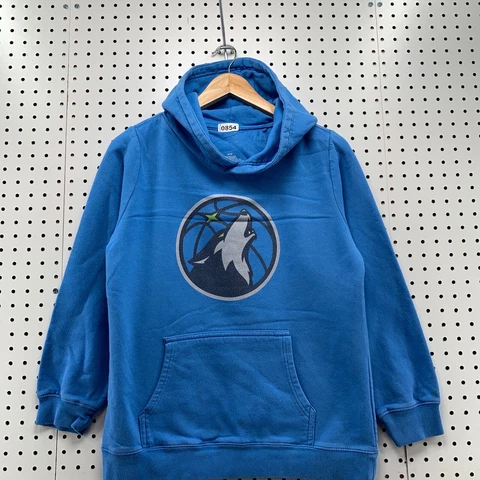 Minnesota Timberwolves Sweatshirt Extra Large Youth Boys Blue Hooded Sweater XL Cover