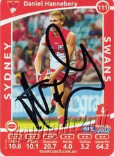 ✺Signed✺ 2012 SYDNEY SWANS AFL Premiers Card DANIEL HANNEBERY