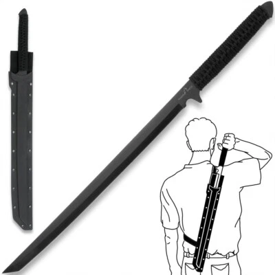 Timber Wolf Full-Tang Ninja Sword | 17 1/4" Blade | ABS Scabbard | Overall 27" - Image 1 of 4