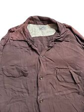 Vintage 50s Gabardine Loop Collar Medium Red Button Up Shirt Sportswear