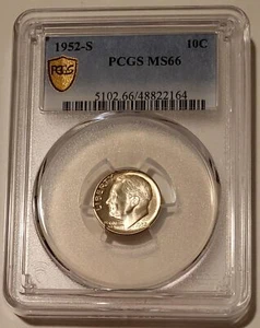 1952 S Roosevelt Dime MS66 PCGS GSH - Picture 1 of 4