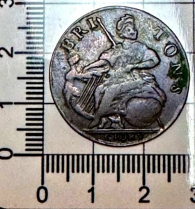 X322: 1790’s George III “Evasion” Halfpenny - KING ALFRED - Excellent Grade - Picture 1 of 2